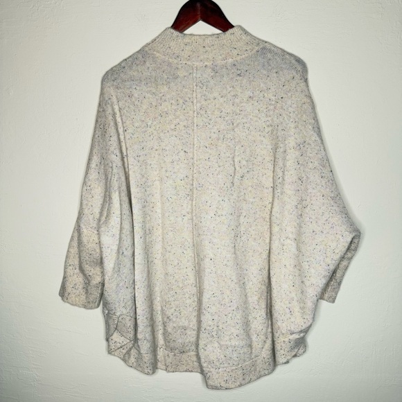 Loft Flecked Mock Neck Poncho Sweater Size Large - Picture 6 of 8